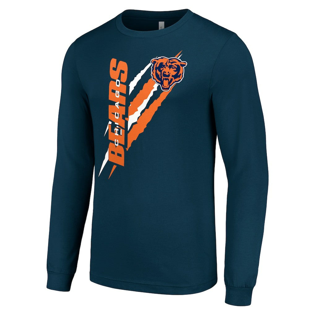 Chicago Bears Starter Color Scratch Long Sleeve T-Shirt - Navy - NFL