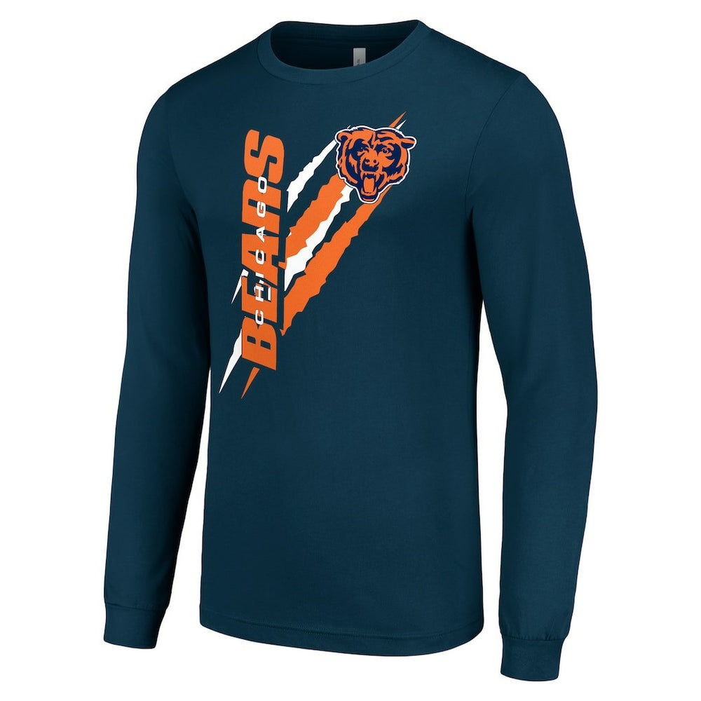 Chicago Bears Starter Color Scratch Long Sleeve T-Shirt - Navy - NFL