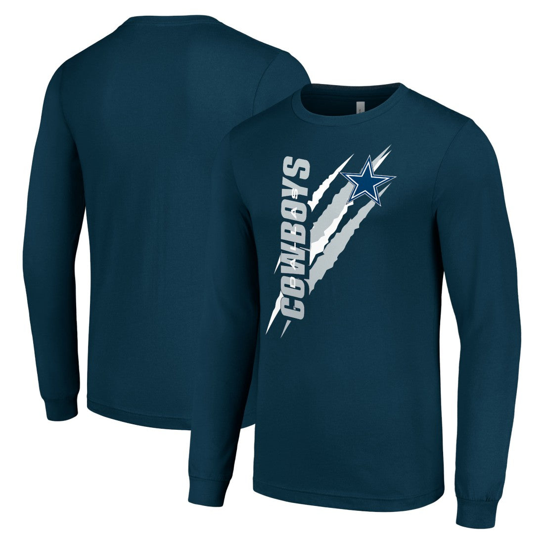 Dallas Cowboys Starter Color Scratch Long Sleeve T-Shirt - Navy - NFL