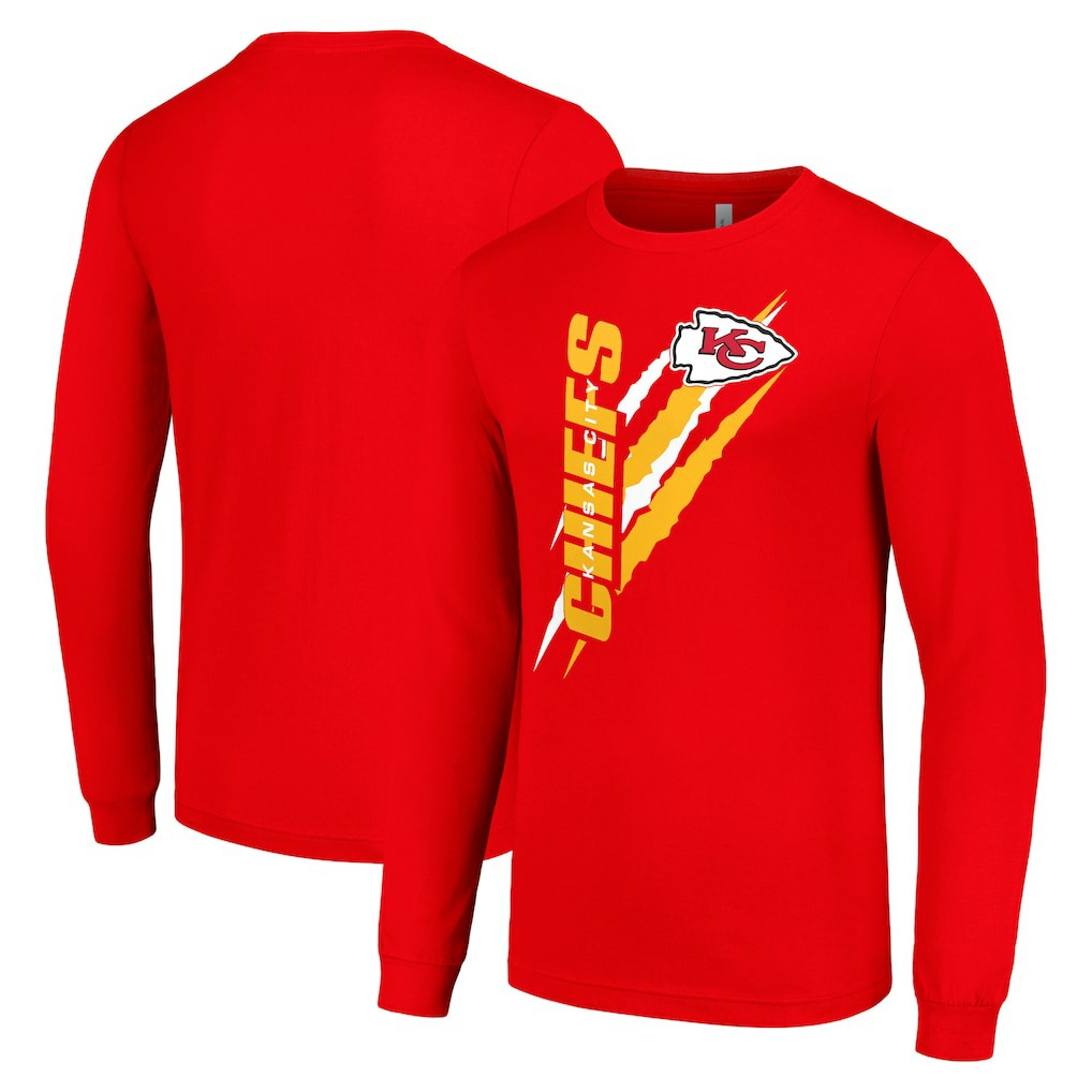 Kansas City Chiefs Starter Color Scratch Long Sleeve T-Shirt - Red - NFL