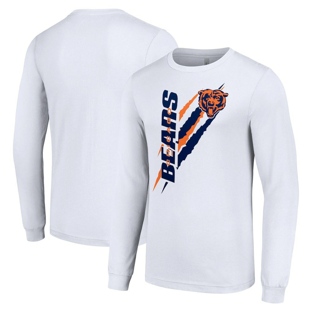 Chicago Bears Starter Color Scratch Long Sleeve T-Shirt - White - NFL