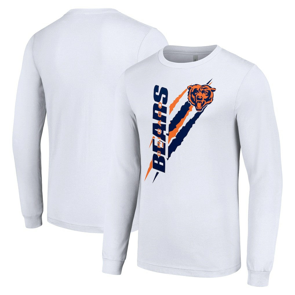 Chicago Bears Starter Color Scratch Long Sleeve T-Shirt - White - NFL