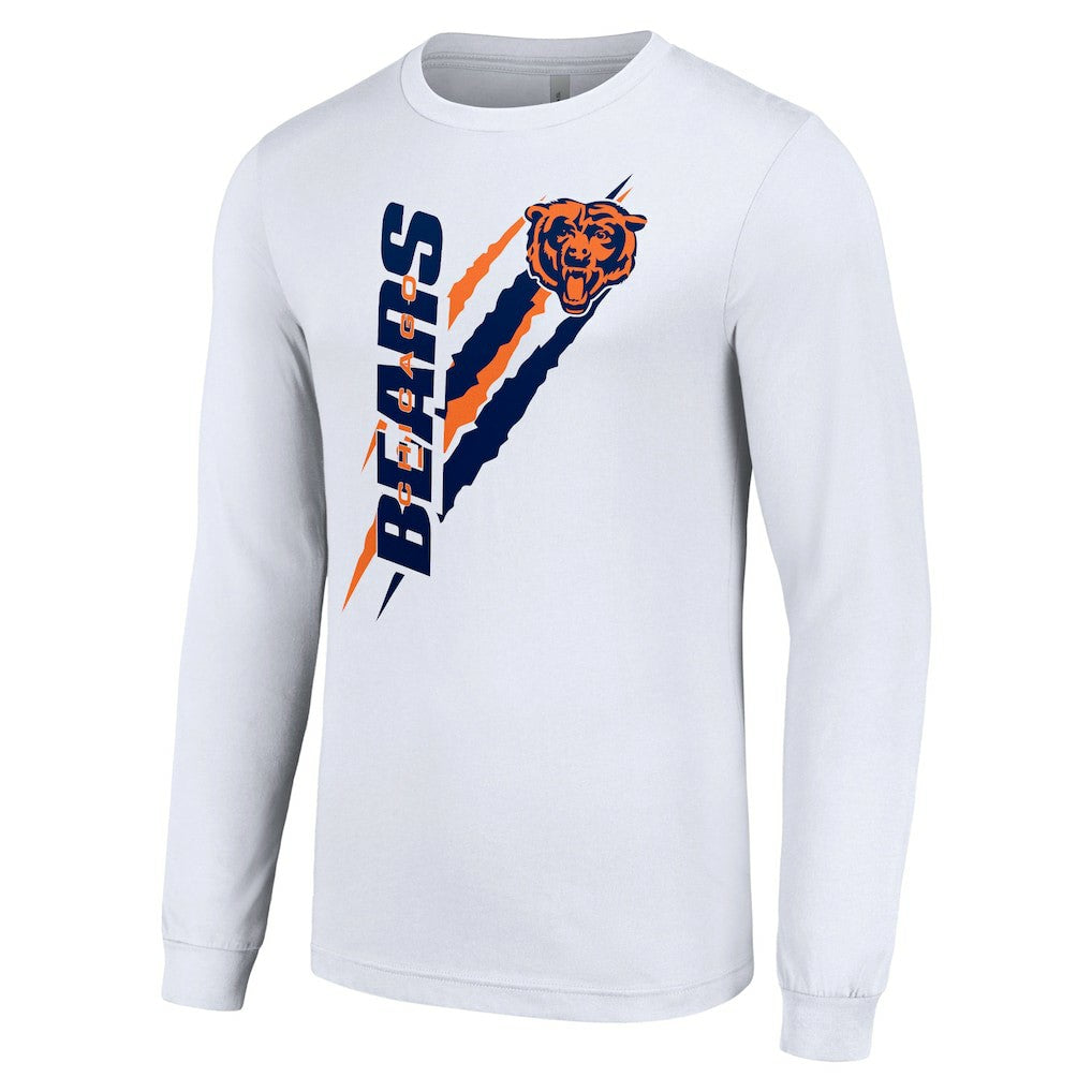Chicago Bears Starter Color Scratch Long Sleeve T-Shirt - White - NFL