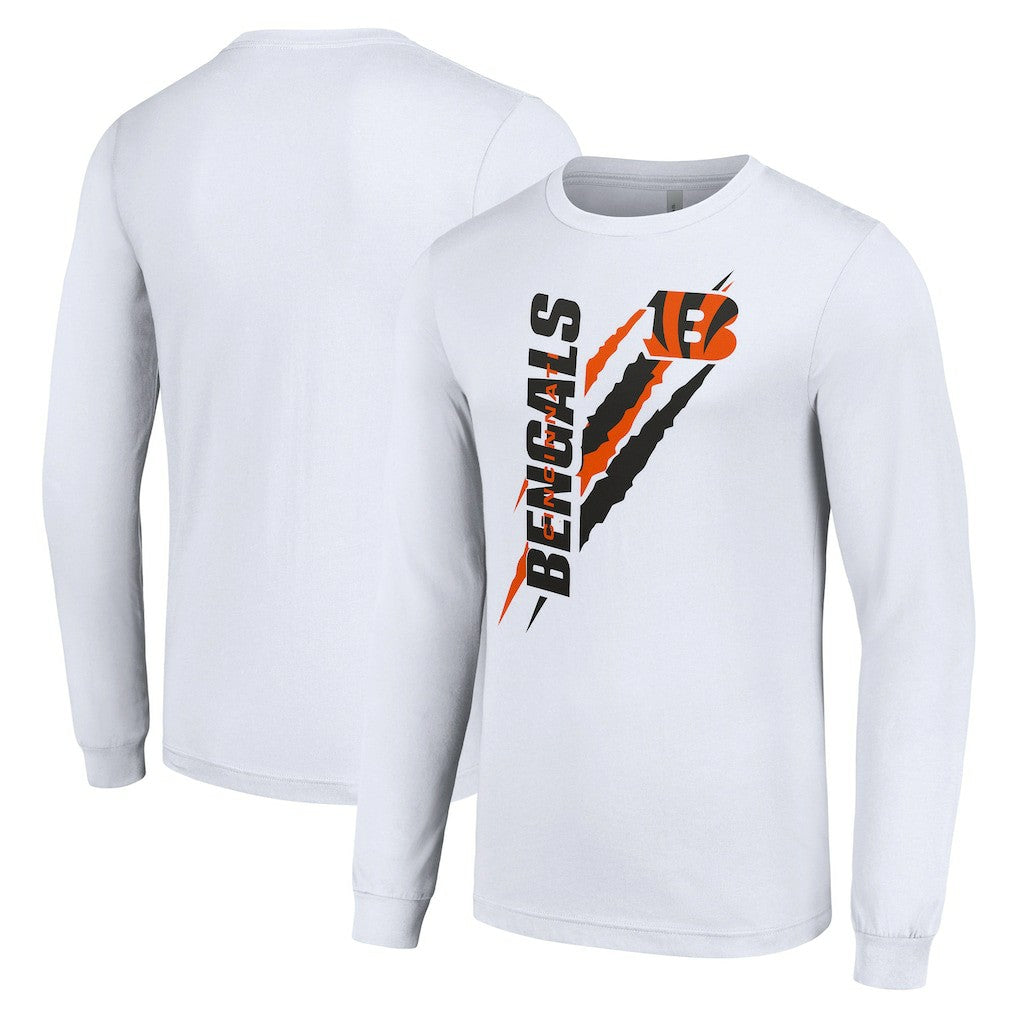 Cincinnati Bengals Starter Color Scratch Long Sleeve T-Shirt - White - NFL