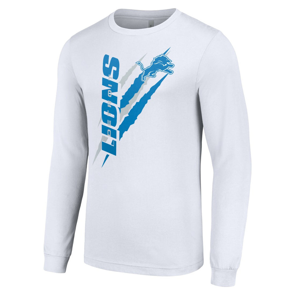 Detroit Lions Starter Color Scratch Long Sleeve T-Shirt - White - NFL