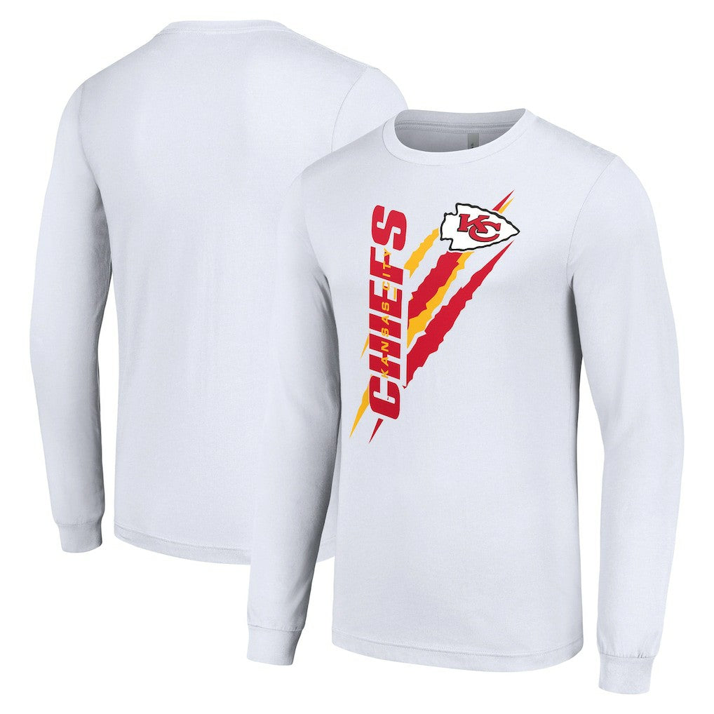 Kansas City Chiefs Starter Color Scratch Long Sleeve T-Shirt - White - NFL