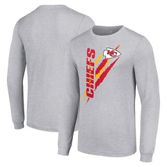 Kansas City Chiefs Starter Color Scratch Long Sleeve T-Shirt - Heather Gray - NFL
