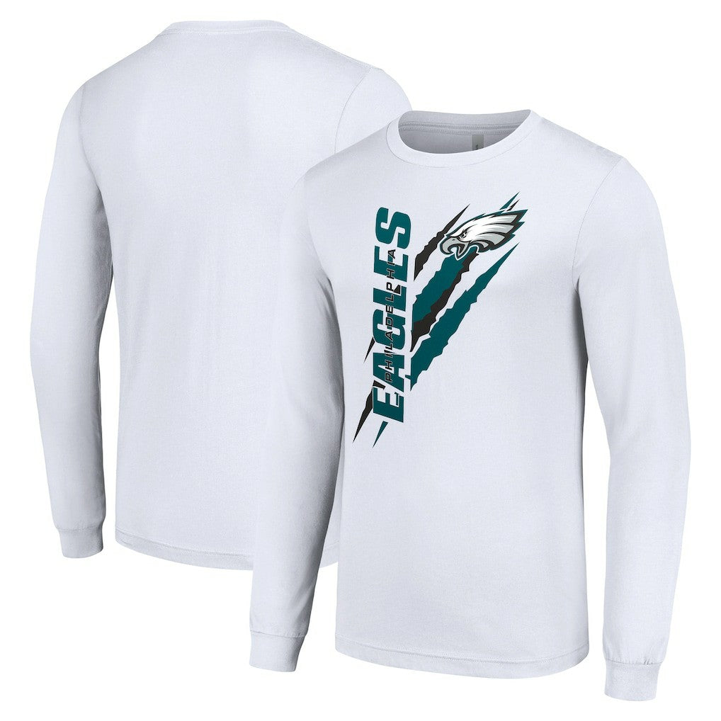 Philadelphia Eagles Starter Color Scratch Long Sleeve T-Shirt - White - NFL