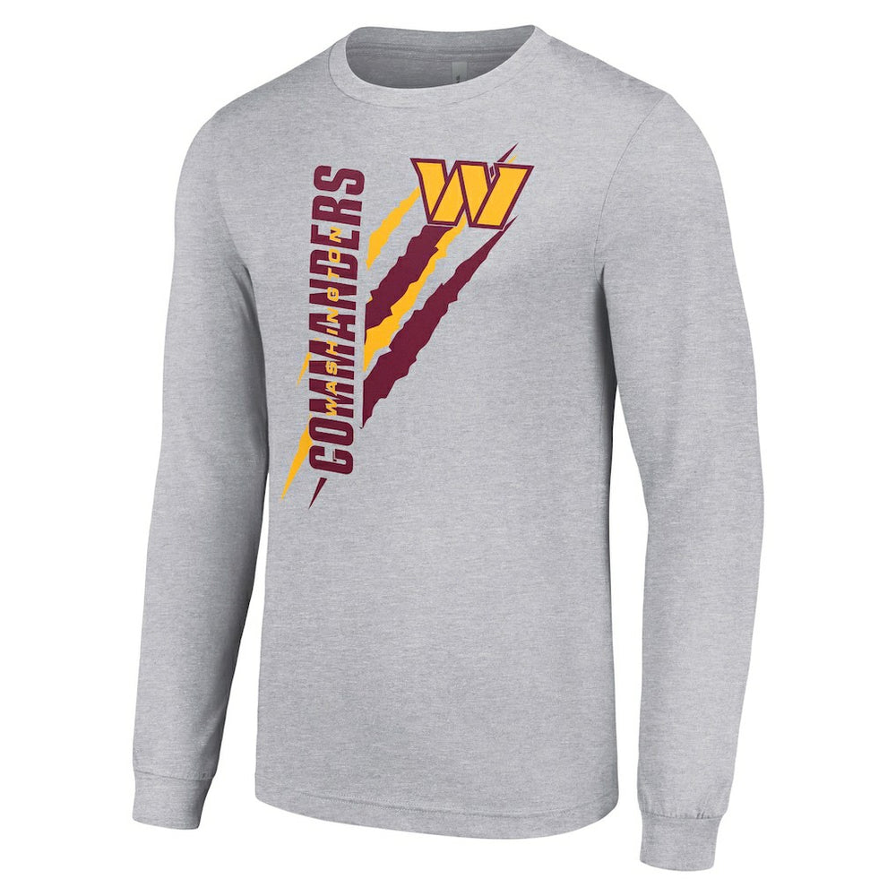 Washington Commanders Starter Color Scratch Long Sleeve T-Shirt - Heather Gray - NFL