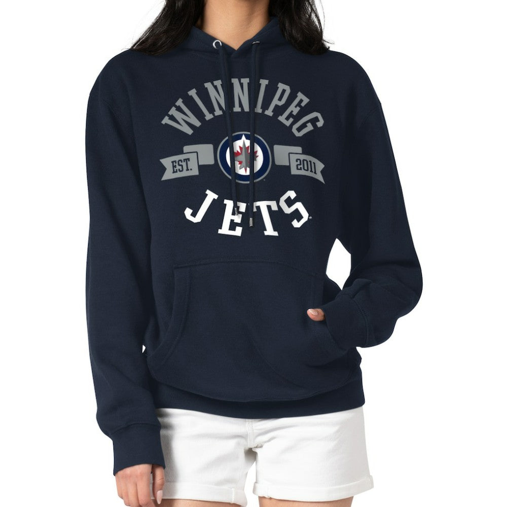 Winnipeg Jets G-III 4Her by Carl Banks Women's City Graphic Fleece Pullover Hoodie - Navy | NHL online