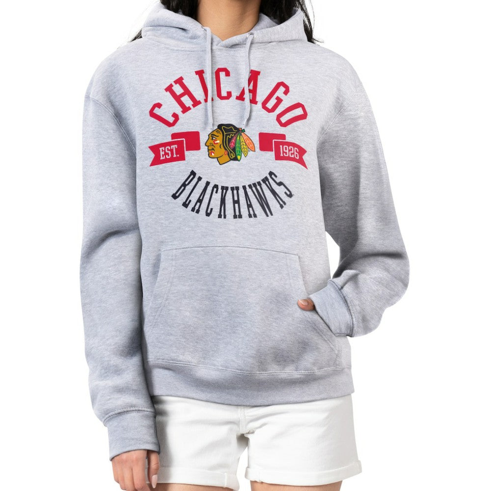 Chicago Blackhawks G-III 4Her by Carl Banks Women's City Graphic Fleece Pullover Hoodie - Heather Gray | NHL sale