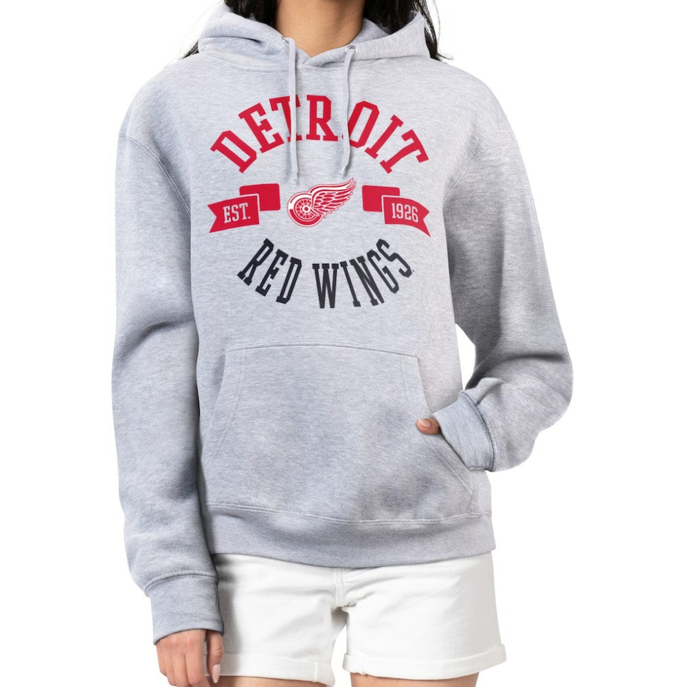 Detroit Red Wings G-III 4Her by Carl Banks Women's City Graphic Fleece Pullover Hoodie - Heather Gray | NHL Clearance