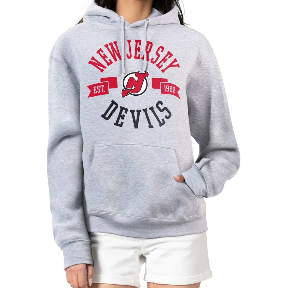 New Jersey Devils G-III 4Her by Carl Banks Women's City Graphic Fleece Pullover Hoodie - Heather Gray | NHL sale