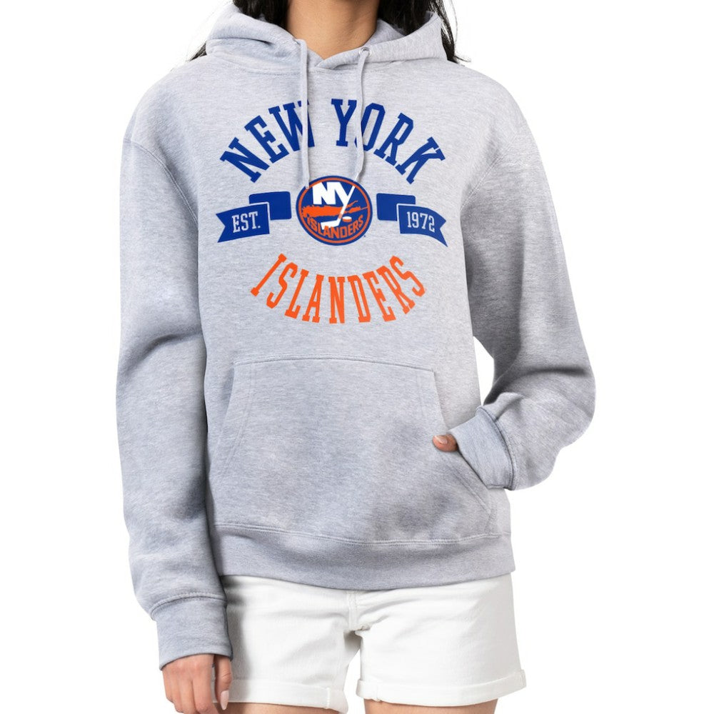 New York Islanders G-III 4Her by Carl Banks Women's City Graphic Fleece Pullover Hoodie - Heather Gray | NHL near me