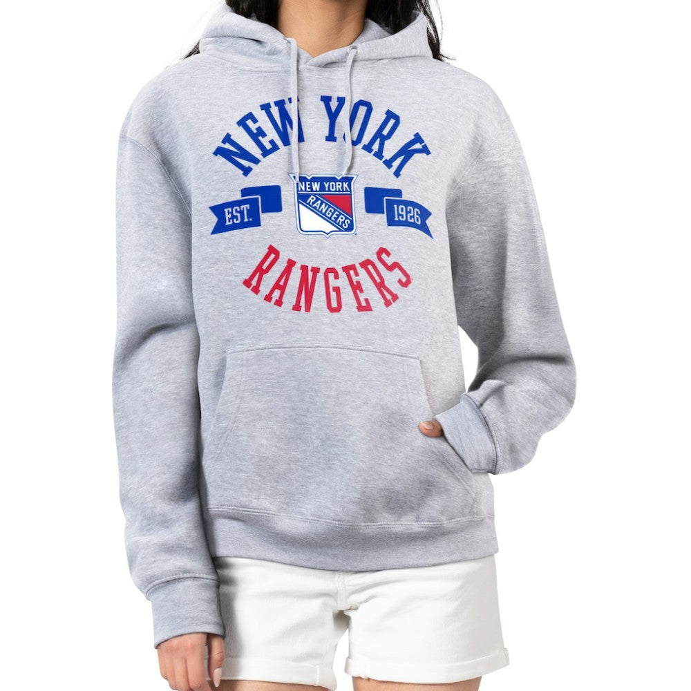 New York Rangers G-III 4Her by Carl Banks Women's City Graphic Fleece Pullover Hoodie - Heather Gray | NHL on sale
