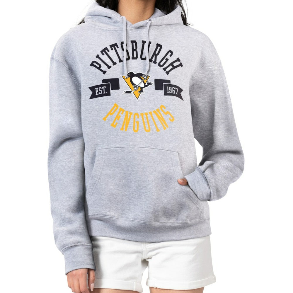 Pittsburgh Penguins G-III 4Her by Carl Banks Women's City Graphic Fleece Pullover Hoodie - Heather Gray | NHL Clearance