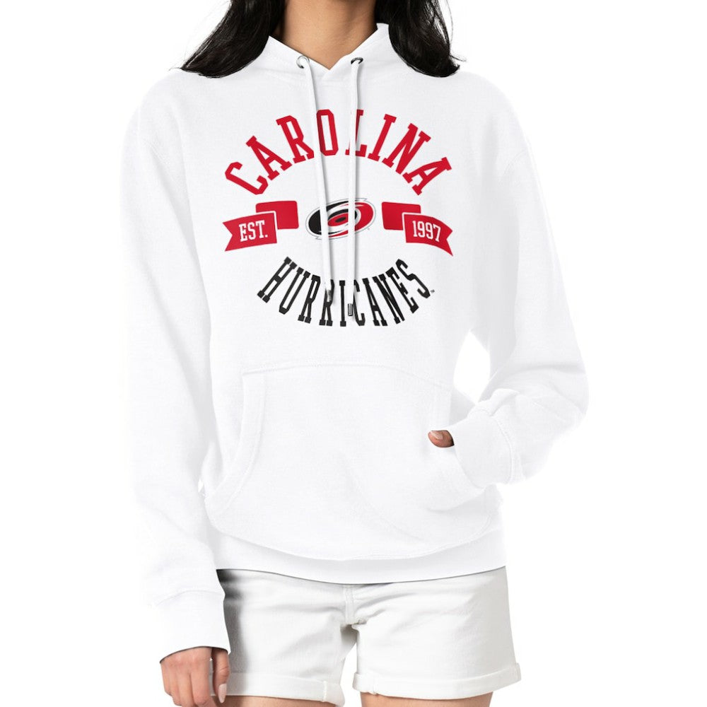 Carolina Hurricanes G-III 4Her by Carl Banks Women's City Graphic Fleece Pullover Hoodie - White | NHL Clearance