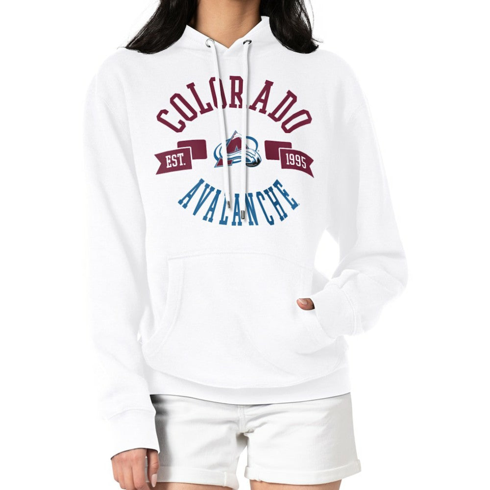Colorado Avalanche G-III 4Her by Carl Banks Women's City Graphic Fleece Pullover Hoodie - White | NHL on sale