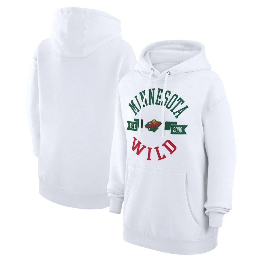 Minnesota Wild G-III 4Her by Carl Banks Women's City Graphic Fleece Pullover Hoodie - White | NHL Lifestyle