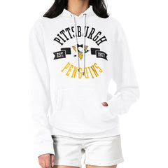 Pittsburgh Penguins G-III 4Her by Carl Banks Women's City Graphic Fleece Pullover Hoodie - White | NHL Clearance