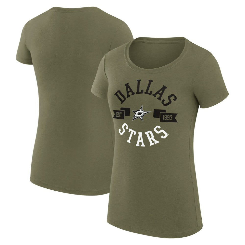 Dallas Stars G-III 4Her by Carl Banks Women's Super-Slim Fit Lightweight City Graphic Sport Crewneck T-Shirt - Green | NHL on sale