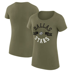 Dallas Stars G-III 4Her by Carl Banks Women's Super-Slim Fit Lightweight City Graphic Sport Crewneck T-Shirt - Green | NHL on sale