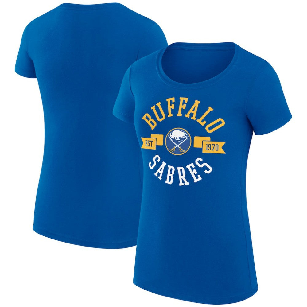 Buffalo Sabres G-III 4Her by Carl Banks Women's Super-Slim Fit Lightweight City Graphic Sport Crewneck T-Shirt - Royal | NHL Clearance