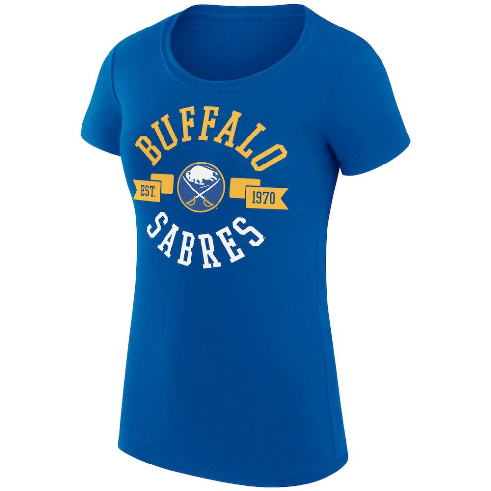 Buffalo Sabres G-III 4Her by Carl Banks Women's Super-Slim Fit Lightweight City Graphic Sport Crewneck T-Shirt - Royal | NHL Clearance