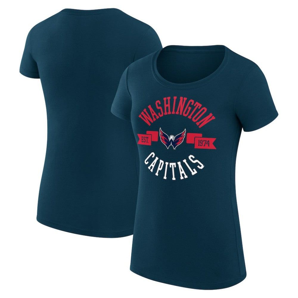 Washington Capitals G-III 4Her by Carl Banks Women's Super-Slim Fit Lightweight City Graphic Sport Crewneck T-Shirt - Navy | NHL Clearance