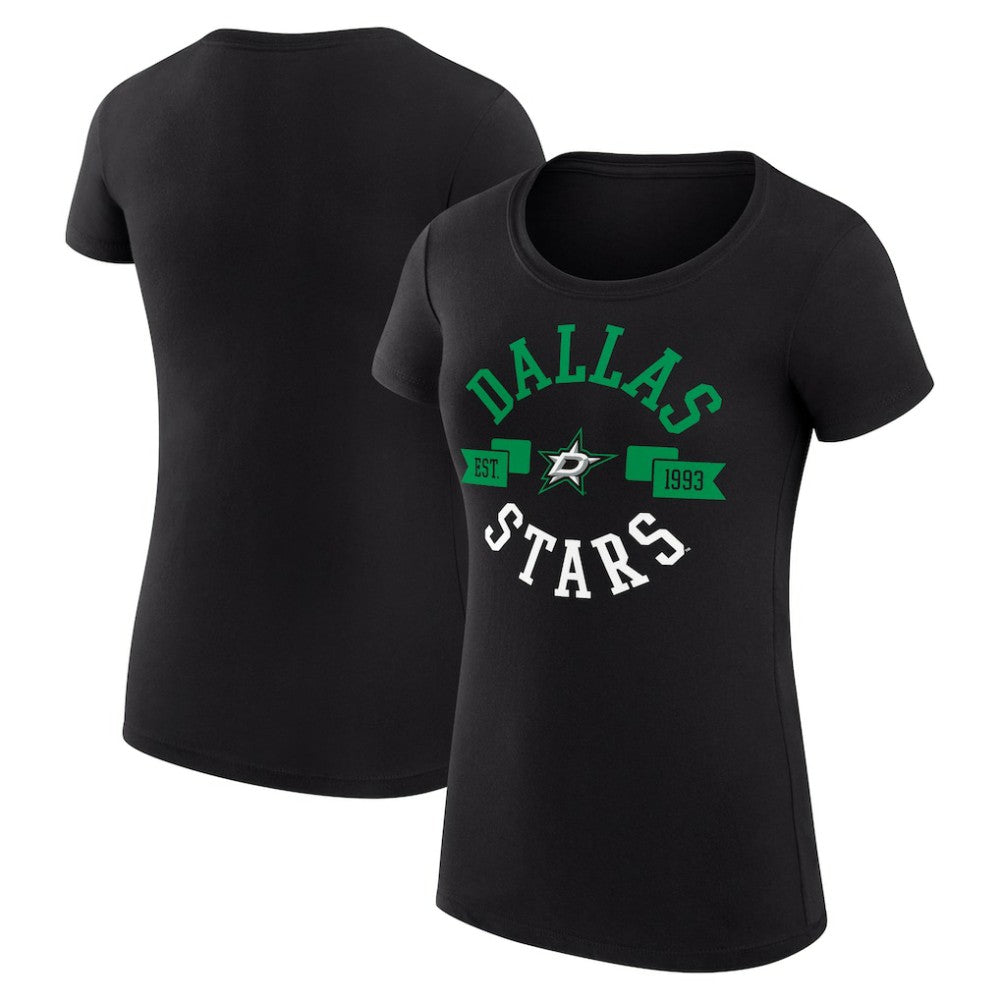 Dallas Stars G-III 4Her by Carl Banks Women's Super-Slim Fit Lightweight City Graphic Sport Crewneck T-Shirt - Black | NHL Lifestyle