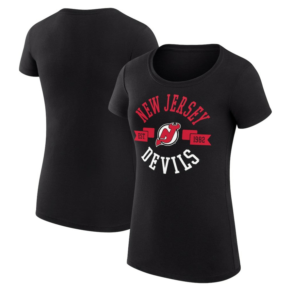 New Jersey Devils G-III 4Her by Carl Banks Women's Super-Slim Fit Lightweight City Graphic Sport Crewneck T-Shirt - Black | NHL discount