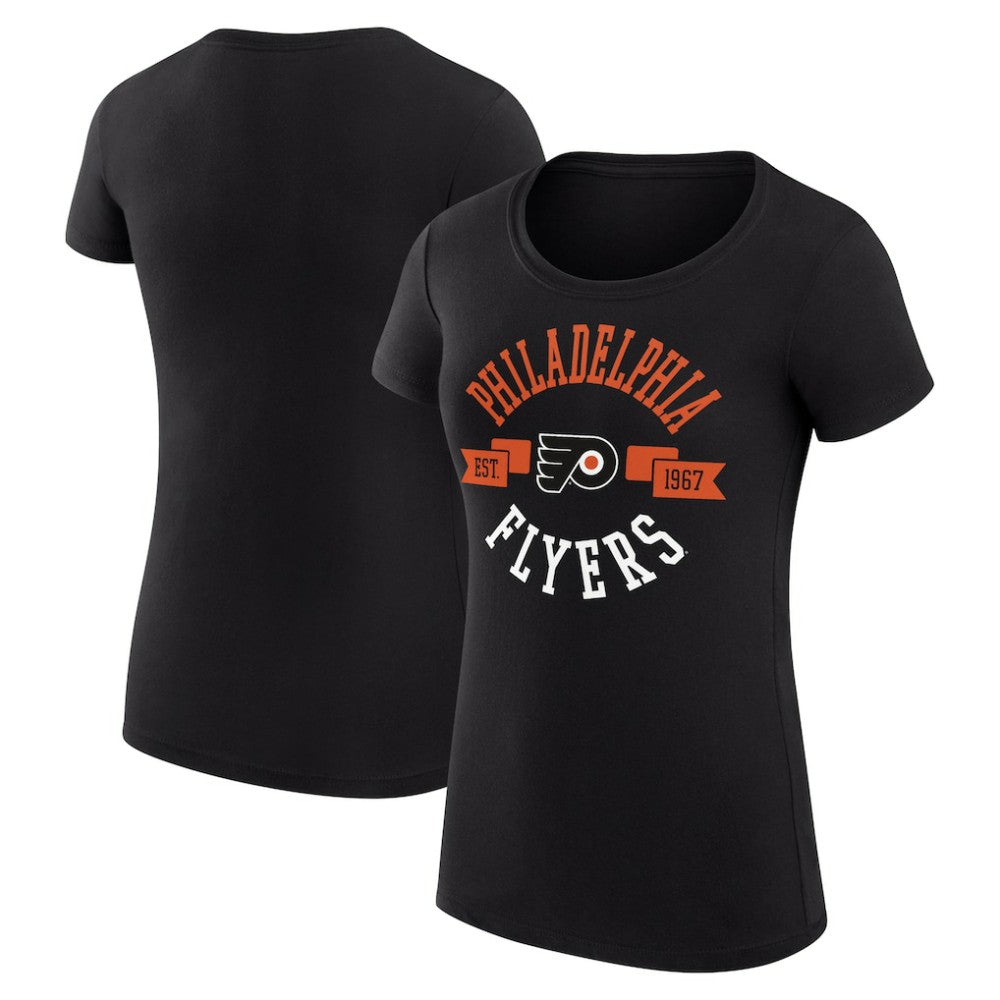 Philadelphia Flyers G-III 4Her by Carl Banks Women's Super-Slim Fit Lightweight City Graphic Sport Crewneck T-Shirt - Black | NHL Lifestyle