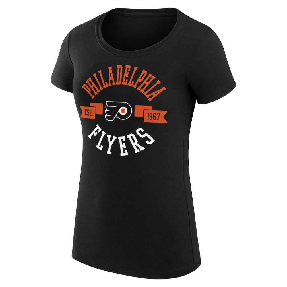 Philadelphia Flyers G-III 4Her by Carl Banks Women's Super-Slim Fit Lightweight City Graphic Sport Crewneck T-Shirt - Black | NHL Lifestyle