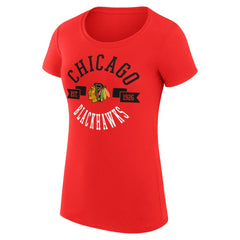 Chicago Blackhawks G-III 4Her by Carl Banks Women's Super-Slim Fit Lightweight City Graphic Sport Crewneck T-Shirt - Red | NHL on sale