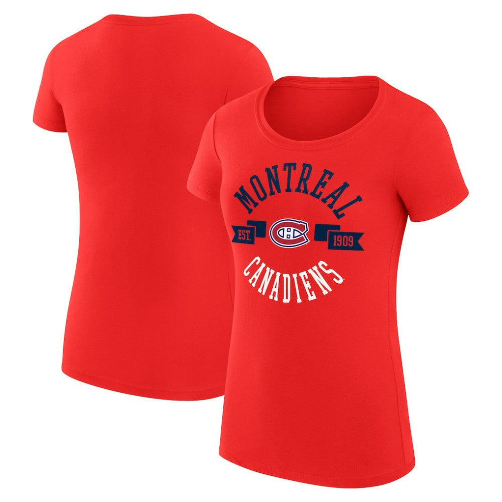 Montreal Canadiens G-III 4Her by Carl Banks Women's Super-Slim Fit Lightweight City Graphic Sport Crewneck T-Shirt - Red | NHL Lifestyle