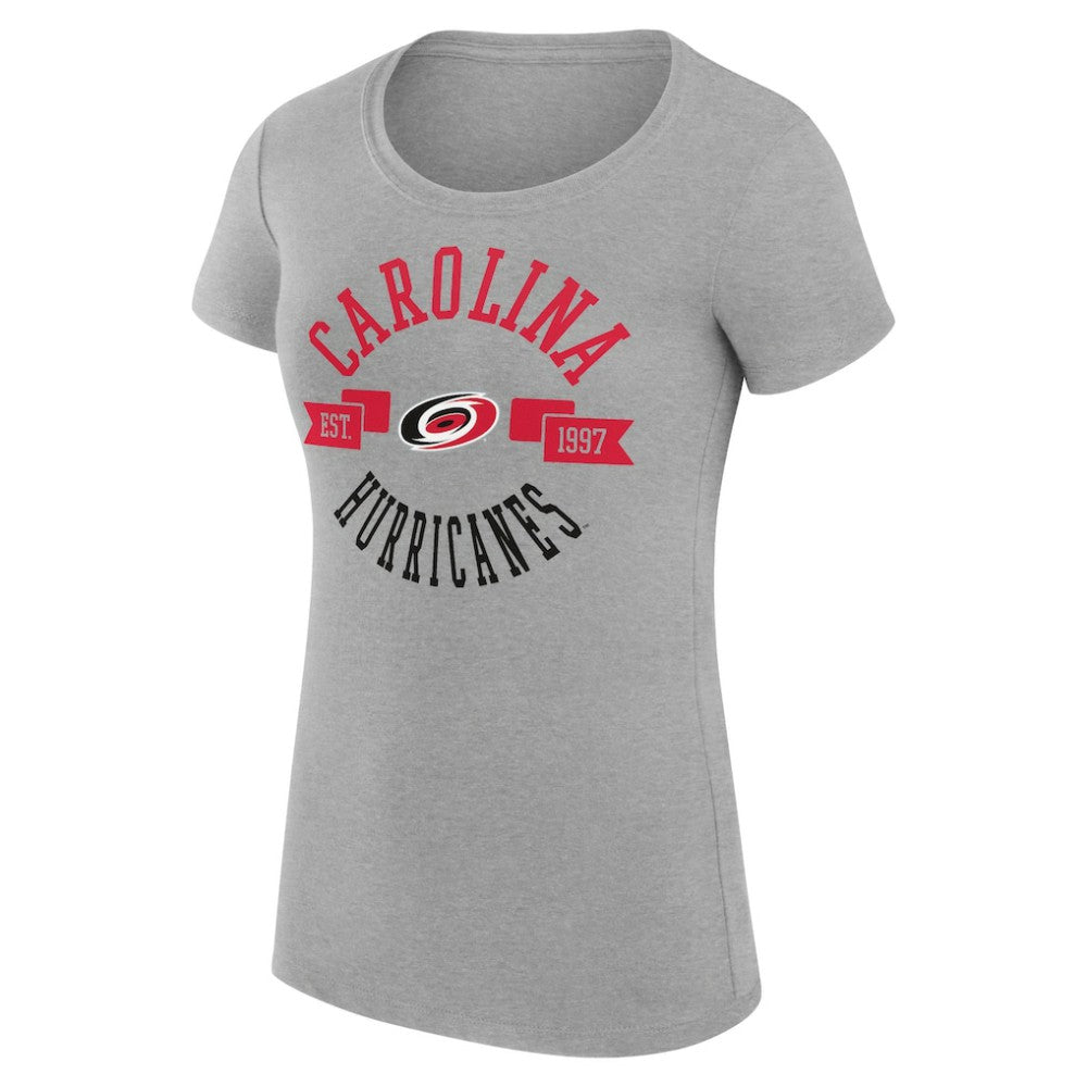 Carolina Hurricanes G-III 4Her by Carl Banks Women's Super-Slim Fit Lightweight City Graphic Sport Crewneck T-Shirt - Heather Gray | NHL Lifestyle