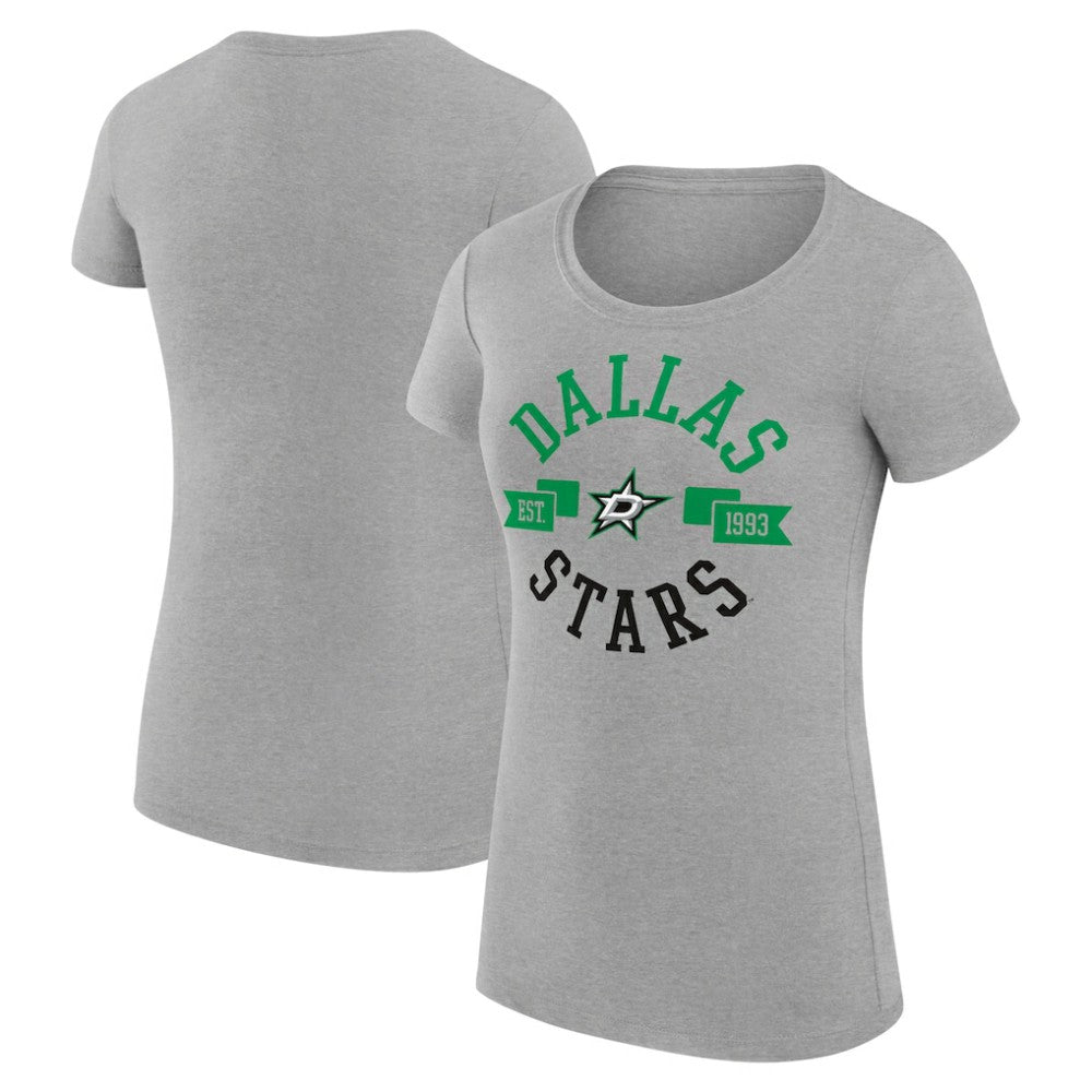 Dallas Stars G-III 4Her by Carl Banks Women's Super-Slim Fit Lightweight City Graphic Sport Crewneck T-Shirt - Heather Gray | NHL sale