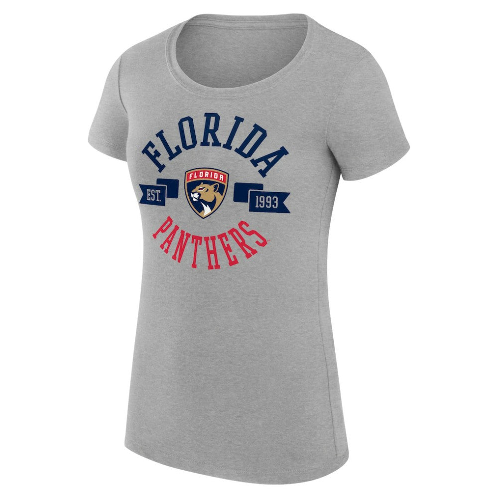 Florida Panthers G-III 4Her by Carl Banks Women's Super-Slim Fit Lightweight City Graphic Sport Crewneck T-Shirt - Heather Gray | NHL Clearance