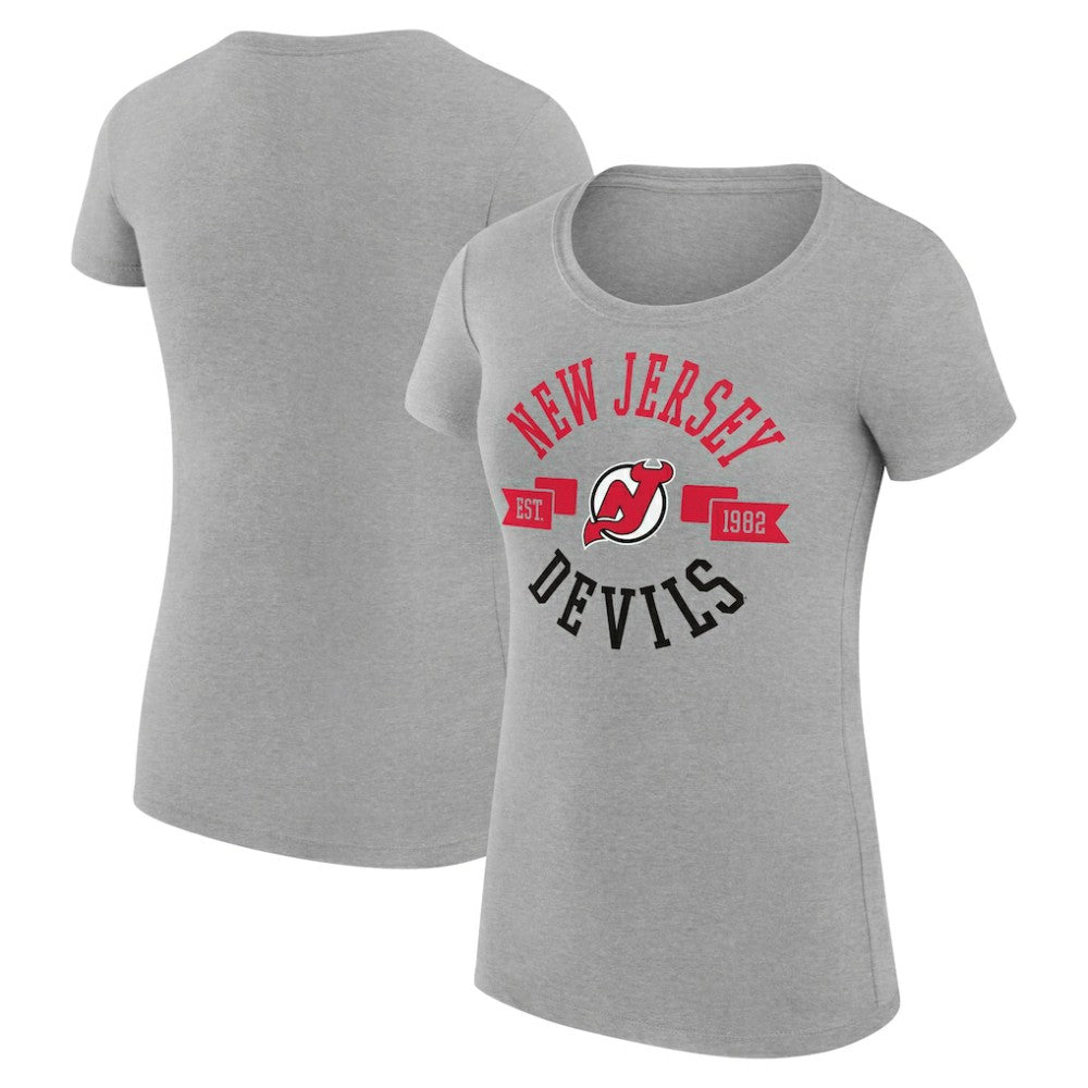 New Jersey Devils G-III 4Her by Carl Banks Women's Super-Slim Fit Lightweight City Graphic Sport Crewneck T-Shirt - Heather Gray | NHL discount
