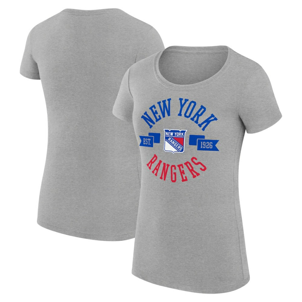New York Rangers G-III 4Her by Carl Banks Women's Super-Slim Fit Lightweight City Graphic Sport Crewneck T-Shirt - Heather Gray | NHL sale
