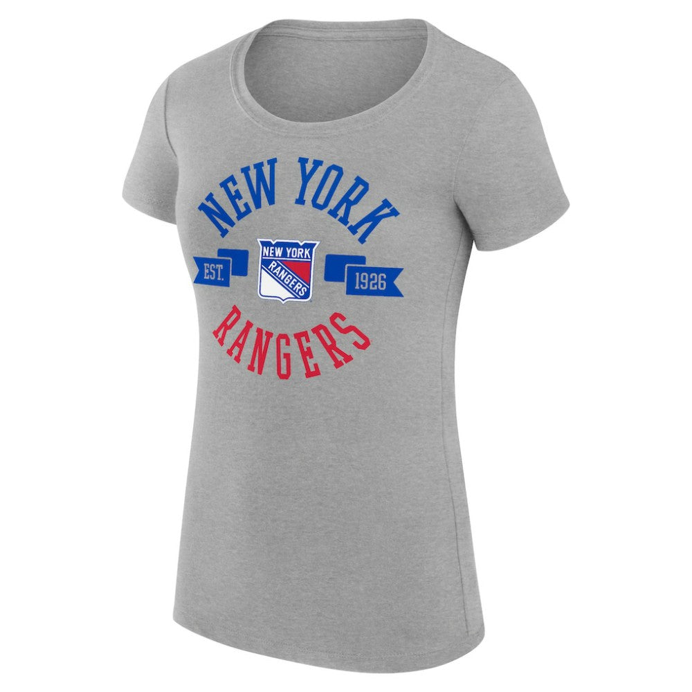 New York Rangers G-III 4Her by Carl Banks Women's Super-Slim Fit Lightweight City Graphic Sport Crewneck T-Shirt - Heather Gray | NHL sale