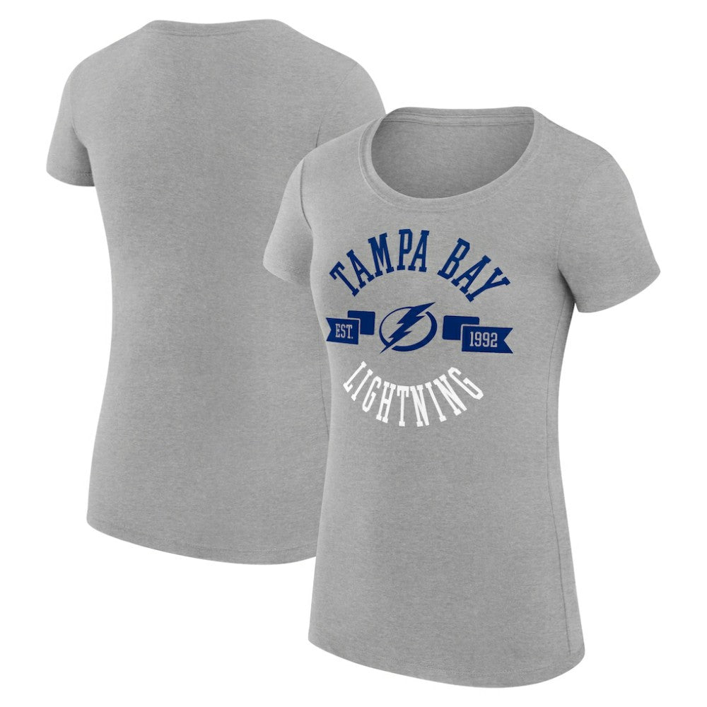 Tampa Bay Lightning G-III 4Her by Carl Banks Women's Super-Slim Fit Lightweight City Graphic Sport Crewneck T-Shirt - Heather Gray | NHL online