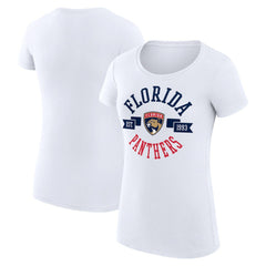 Florida Panthers G-III 4Her by Carl Banks Women's Super-Slim Fit Lightweight City Graphic Sport Crewneck T-Shirt - White | NHL on sale