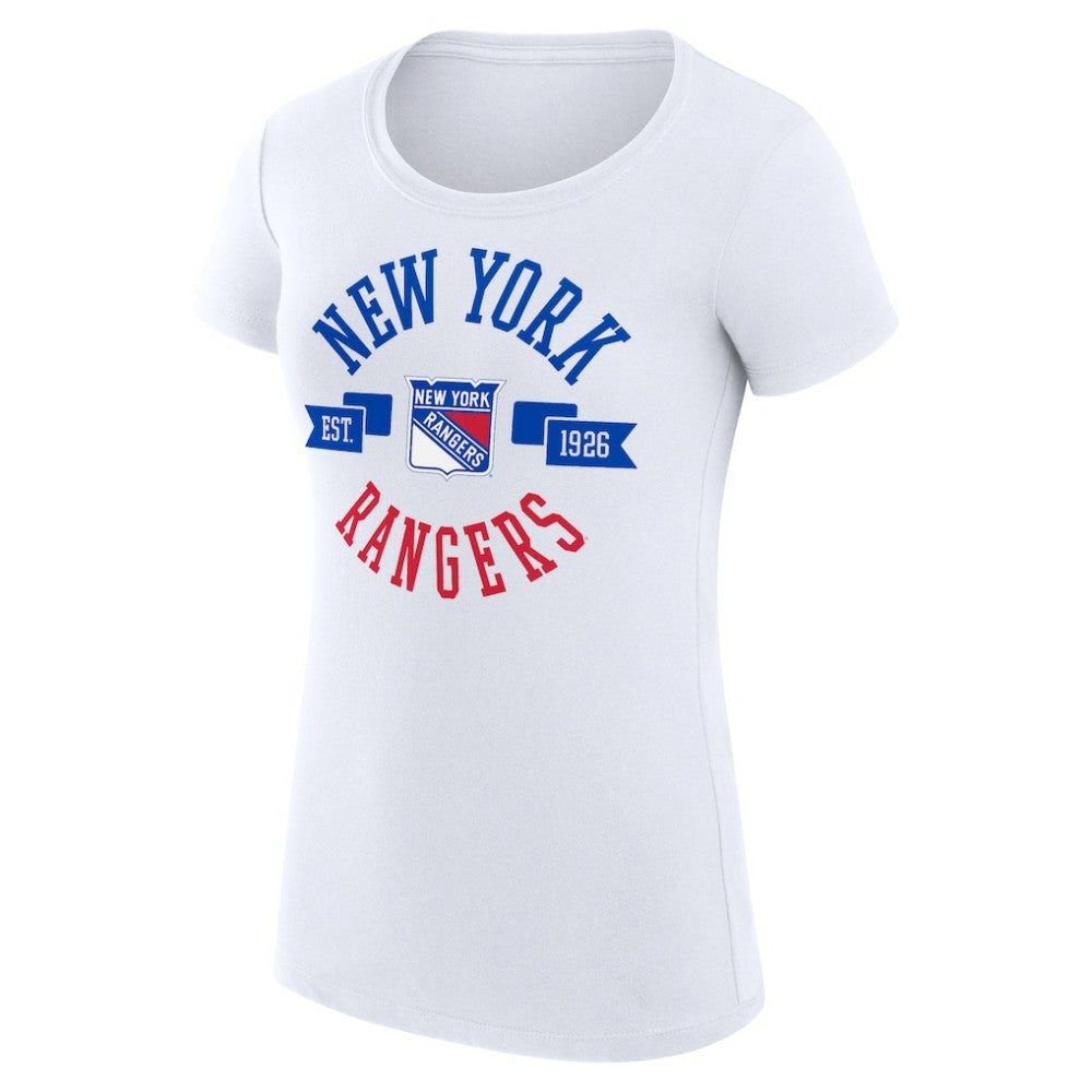 New York Rangers G-III 4Her by Carl Banks Women's Super-Slim Fit Lightweight City Graphic Sport Crewneck T-Shirt - White | NHL near me