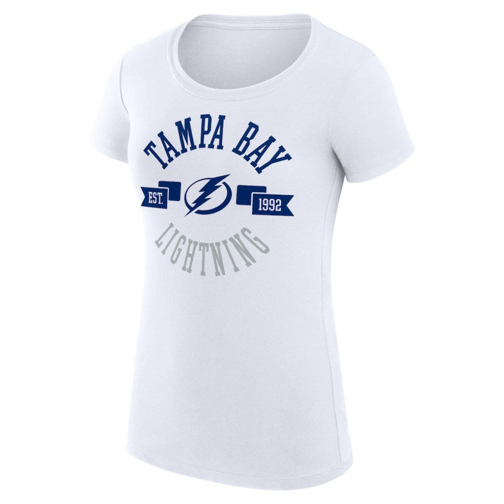 Tampa Bay Lightning G-III 4Her by Carl Banks Women's Super-Slim Fit Lightweight City Graphic Sport Crewneck T-Shirt - White | NHL on sale