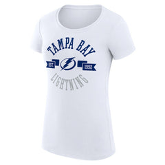 Tampa Bay Lightning G-III 4Her by Carl Banks Women's Super-Slim Fit Lightweight City Graphic Sport Crewneck T-Shirt - White | NHL on sale