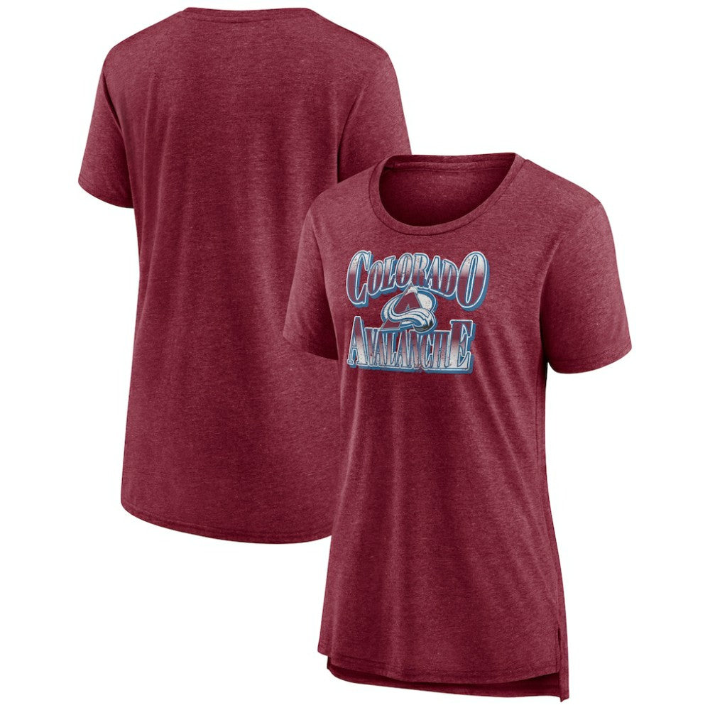 Colorado Avalanche Women's Crash the Net Tri-Blend T-Shirt - Burgundy | NHL Lifestyle