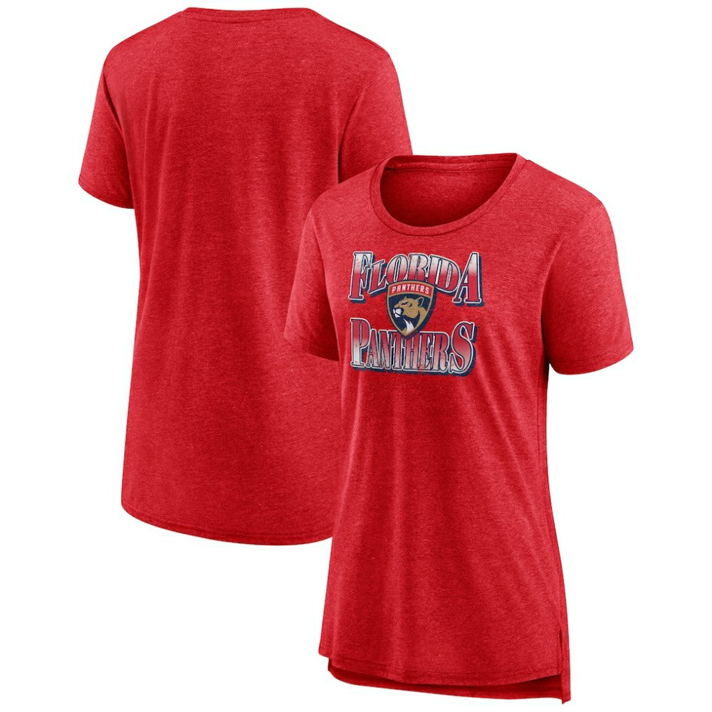 Florida Panthers Women's Crash the Net Tri-Blend T-Shirt - Red | NHL Clearance