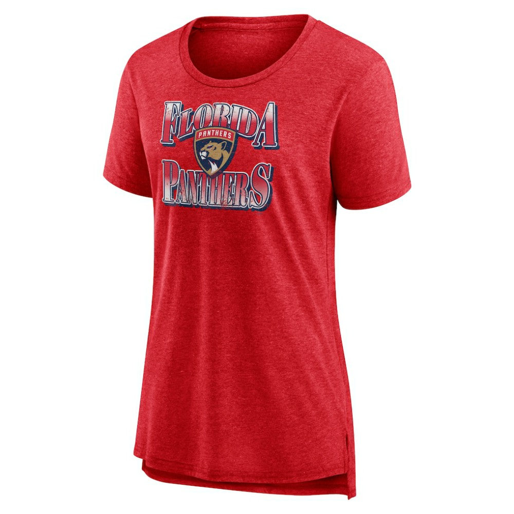 Florida Panthers Women's Crash the Net Tri-Blend T-Shirt - Red | NHL Clearance