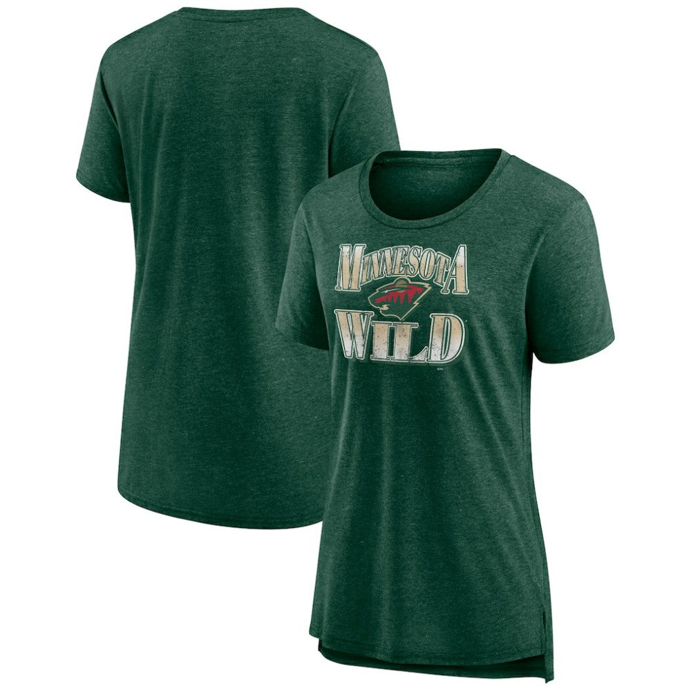 Minnesota Wild Women's Crash the Net Tri-Blend T-Shirt - Green | NHL online